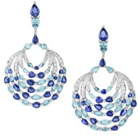 Earrings de Grisogono Melody Of Colours, white gold, diamonds, sapphires, aquamarine Earrings de Grisogono Melody Of Colours, white gold, diamonds, sapphires, aquamarine