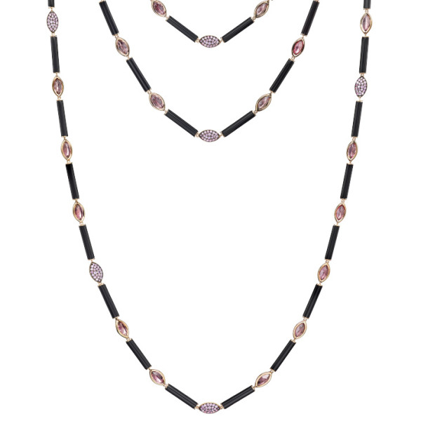 Necklace de Grisogono Melody Of Colors, pink gold, sapphires, onyx, tourmaline Necklace de Grisogono Melody Of Colors, pink gold, sapphires, onyx, tourmaline