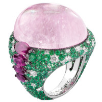 Ring de Grisogono Melody Of Colours, white gold, tourmaline, diamonds, emeralds, rubies