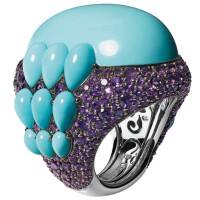 Ring de Grisogono Melody Of Colours, white gold, amethyst, turquoise Ring de Grisogono Melody Of Colours, white gold, amethyst, turquoise