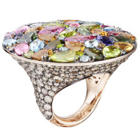 Ring de Grisogono Melody Of Colors, pink gold, gems Ring de Grisogono Melody Of Colors, pink gold, gems