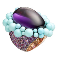 Ring de Grisogono Melody Of Colors, pink gold, amethyst, turquoise Ring de Grisogono Melody Of Colors, pink gold, amethyst, turquoise