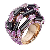 Ring de Grisogono Melody Of Colors, pink gold, sapphires, onyx Ring de Grisogono Melody Of Colors, pink gold, sapphires, onyx