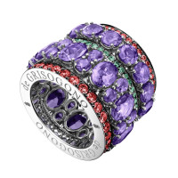 Ring de Grisogono Melody Of Colors, white gold, sapphires, emeralds, amethyst Ring de Grisogono Melody Of Colors, white gold, sapphires, emeralds, amethyst