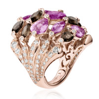 Ring de Grisogono Melody Of Colors, pink gold, diamonds, sapphires, quartz Ring de Grisogono Melody Of Colors, pink gold, diamonds, sapphires, quartz