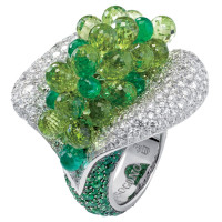 Ring de Grisogono Melody Of Colors, white gold, diamonds, emeralds Ring de Grisogono Melody Of Colors, white gold, diamonds, emeralds