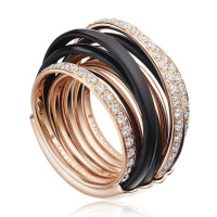 Ring de Grisogono Allegra, pink gold, ceramics, diamonds Ring de Grisogono Allegra, pink gold, ceramics, diamonds