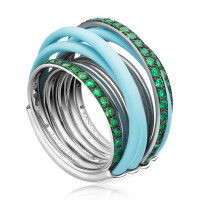 Ring de Grisogono Allegra, white gold, ceramics, tsavorites Ring de Grisogono Allegra, white gold, ceramics, tsavorites
