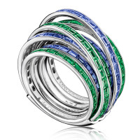 Ring de Grisogono Allegra, white gold, sapphires, emeralds Ring de Grisogono Allegra, white gold, sapphires, emeralds