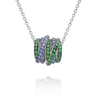 Pendant de Grisogono Allegra, white gold, sapphires, tsavorites Pendant de Grisogono Allegra, white gold, sapphires, tsavorites