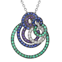 Pendant de Grisogono Gypsy, white gold, diamonds, emeralds, sapphires, amethyst Pendant de Grisogono Gypsy, white gold, diamonds, emeralds, sapphires, amethyst
