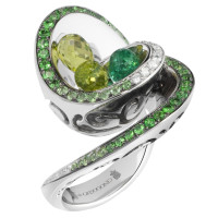 Ring de Grisogono Chiocciolina, white gold, diamonds, emeralds, tsavorites, peridots Ring de Grisogono Chiocciolina, white gold, diamonds, emeralds, tsavorites, peridots