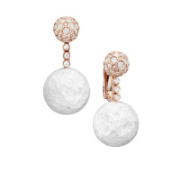 Earrings de Grisogono Boule, pink gold, diamonds, crystal