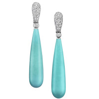 Earrings de Grisogono Gocce, white gold, diamonds, turquoise Earrings de Grisogono Gocce, white gold, diamonds, turquoise