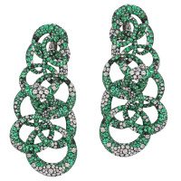 Earrings de Grisogono Anelli, white gold, titanium, diamonds, emeralds Earrings de Grisogono Anelli, white gold, titanium, diamonds, emeralds