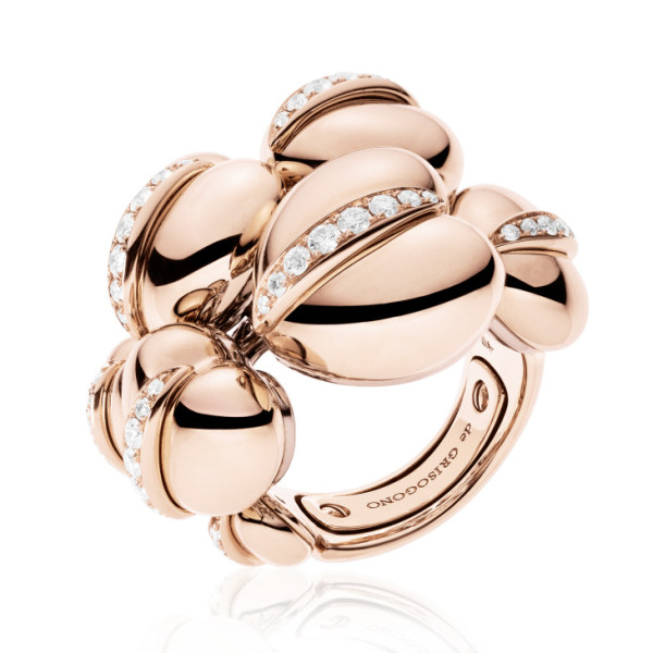 Ring de Grisogono Conchiglietta, pink gold, titanium, diamonds Ring de Grisogono Conchiglietta, pink gold, titanium, diamonds
