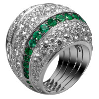 Ring de Grisogono Jiya, white gold, diamonds, emeralds Ring de Grisogono Jiya, white gold, diamonds, emeralds
