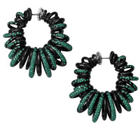 Earrings de Grisogono Sole, white gold plated, emeralds Earrings de Grisogono Sole, white gold plated, emeralds
