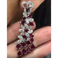 Maria Gaspari earrings, white gold, diamonds, rubies Maria Gaspari earrings, white gold, diamonds, rubies