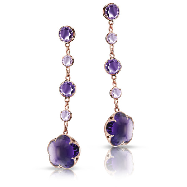 Earrings Pasquale Bruni Bon Ton, pink gold, amethyst Earrings Pasquale Bruni Bon Ton, pink gold, amethyst