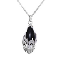 Magerit Atlantis Sirena Espuma pendant, white gold, diamonds, onyx