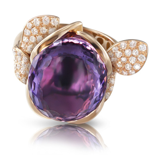 Ring Pasquale Bruni Petit Secret, pink gold, diamonds, amethyst Ring Pasquale Bruni Petit Secret, pink gold, diamonds, amethyst