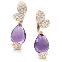 Earrings Pasquale Bruni Petit Secret, pink gold, diamonds, amethyst Earrings Pasquale Bruni Petit Secret, pink gold, diamonds, amethyst