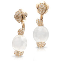 Earrings Pasquale Bruni Petit Secret, pink gold, diamonds, quartz Earrings Pasquale Bruni Petit Secret, pink gold, diamonds, quartz