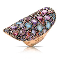 Ring Pasquale Bruni Mandala, pink gold, colorful stones Ring Pasquale Bruni Mandala, pink gold, colorful stones