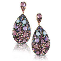 Earrings Pasquale Bruni Mandala, pink gold, colorful stones Earrings Pasquale Bruni Mandala, pink gold, colorful stones