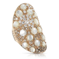Ring Pasquale Bruni Mandala, pink gold, diamonds, pearl Ring Pasquale Bruni Mandala, pink gold, diamonds, pearl