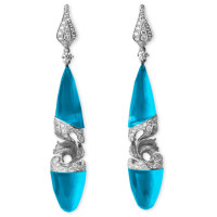 Earrings Magerit Gea Germina, white gold, diamonds, topaz Earrings Magerit Gea Germina, white gold, diamonds, topaz