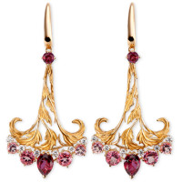 Earrings Magerit Gea Genus, yellow gold, diamonds, topaz Earrings Magerit Gea Genus, yellow gold, diamonds, topaz