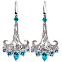 Earrings Magerit Gea Genus, white gold, diamonds, topaz Earrings Magerit Gea Genus, white gold, diamonds, topaz