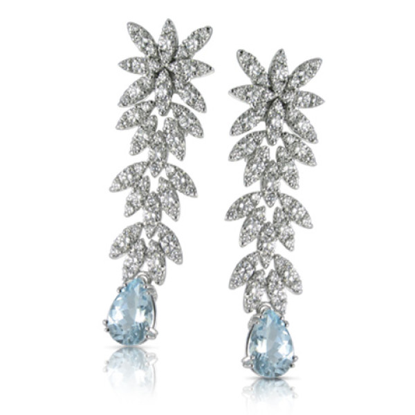 Earrings Pasquale Bruni Ghirlanda, white gold, aquamarine, diamonds Earrings Pasquale Bruni Ghirlanda, white gold, aquamarine, diamonds