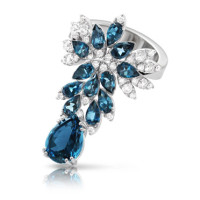 Ring Pasquale Bruni Ghirlanda, white gold, topaz, diamonds Ring Pasquale Bruni Ghirlanda, white gold, topaz, diamonds