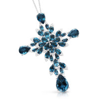 Pendant Pasquale Bruni Ghirlanda, white gold, topaz, diamonds