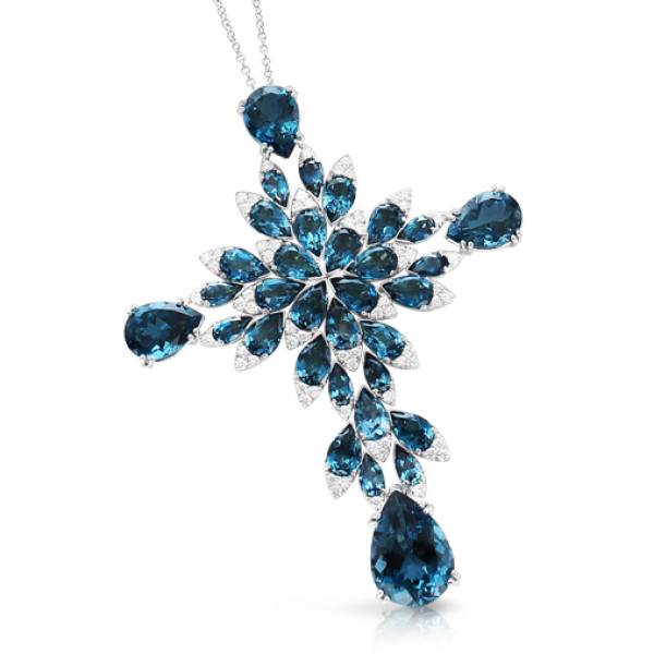 Pendant Pasquale Bruni Ghirlanda, white gold, topaz, diamonds Pendant Pasquale Bruni Ghirlanda, white gold, topaz, diamonds
