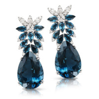 Earrings Pasquale Bruni Ghirlanda, white gold, topaz, diamonds