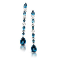 Earrings Pasquale Bruni Ghirlanda, white gold, topaz, diamonds