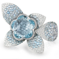 Ring Pasquale Bruni Secret Gardens Haute Couture, white gold, diamonds, aquamarines Ring Pasquale Bruni Secret Gardens Haute Couture, white gold, diamonds, aquamarines