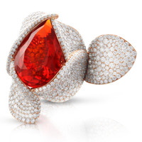 Ring Pasquale Bruni Secret Gardens Haute Couture, pink gold, diamonds, opal Ring Pasquale Bruni Secret Gardens Haute Couture, pink gold, diamonds, opal