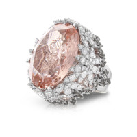 Ring Pasquale Bruni Ghirlanda Haute Couture, white gold, diamonds, morganite Ring Pasquale Bruni Ghirlanda Haute Couture, white gold, diamonds, morganite