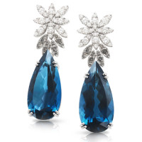 Earrings Pasquale Bruni Ghirlanda Haute Couture, white gold, diamonds, topaz Earrings Pasquale Bruni Ghirlanda Haute Couture, white gold, diamonds, topaz