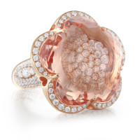 Ring Pasquale Bruni Bon Ton Haute Couture, pink gold, diamonds, morganite Ring Pasquale Bruni Bon Ton Haute Couture, pink gold, diamonds, morganite