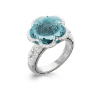 Ring Pasquale Bruni Bon Ton Haute Couture, white gold, diamonds, aquamarine Ring Pasquale Bruni Bon Ton Haute Couture, white gold, diamonds, aquamarine