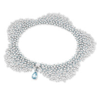 Necklace Pasquale Bruni Flowers in Bloom, white gold, diamonds, aquamarines Necklace Pasquale Bruni Flowers in Bloom, white gold, diamonds, aquamarines