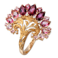 Ring Magerit Gea Genus, yellow gold, diamonds, topaz, agates Ring Magerit Gea Genus, yellow gold, diamonds, topaz, agates