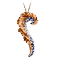 Pendant Magerit Gea Aurea, yellow gold, diamonds, sapphires, agates Pendant Magerit Gea Aurea, yellow gold, diamonds, sapphires, agates