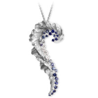 Pendant Magerit Gea Aurea, white gold, diamonds, sapphires, agates Pendant Magerit Gea Aurea, white gold, diamonds, sapphires, agates